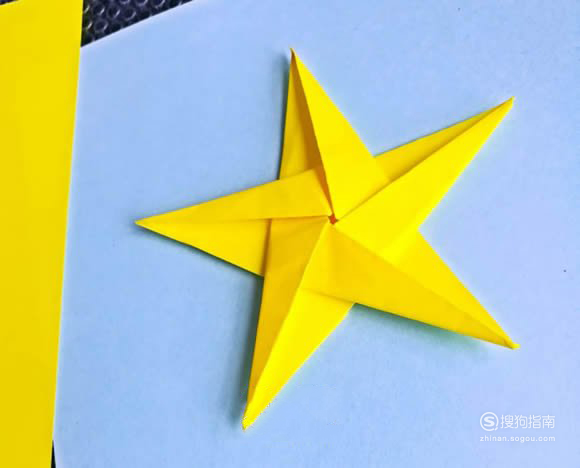 手工折纸五角星的折法步骤图解